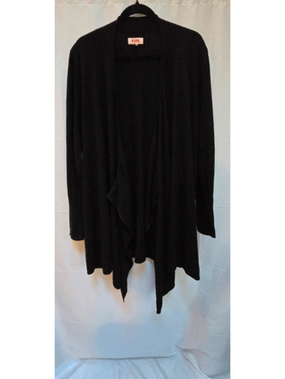 EVRI Black Waterfall Cardigan Plus Size 2X